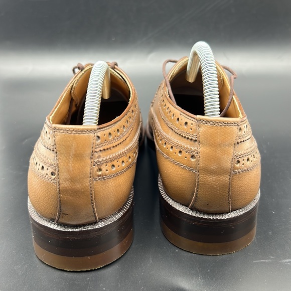 VINTAGE ESQUIRE ENGLAND OXFORD MENS SHOES SIZE 10 TAN - Picture 3 of 11
